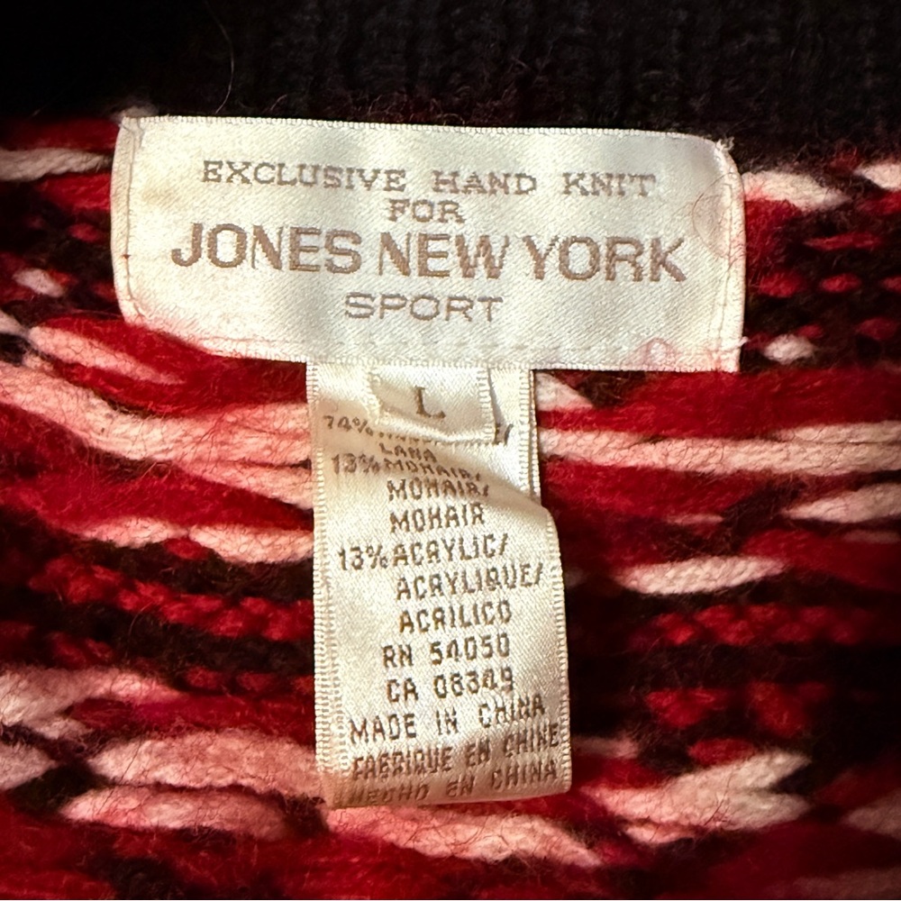 Fair Isle Half-Zip Sweater Mens Nordic Ski Lodge Wool Blend Cold Weather Large - Picture 14 of 14